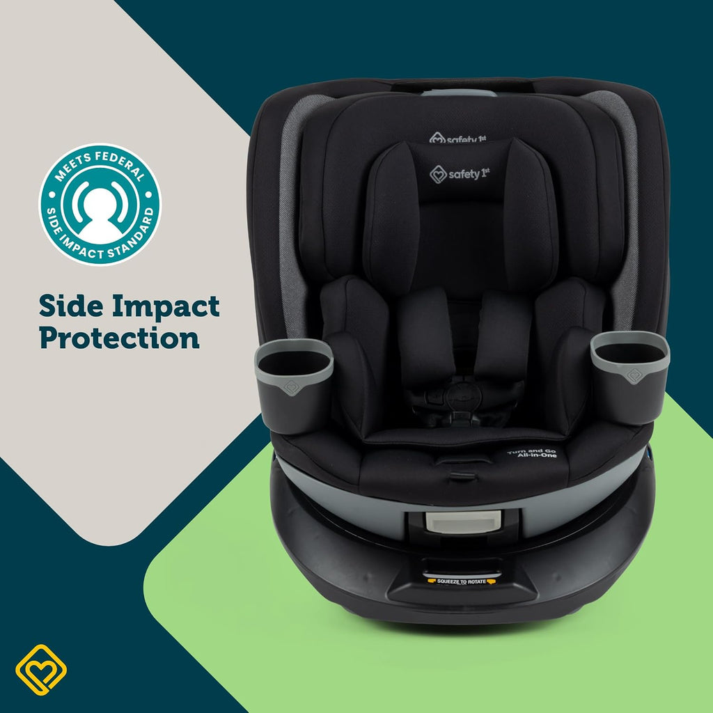 Safety 1ˢᵗ® Turn and Go 360° Rotating All-in-One Convertible Car Seat, Black Beauty