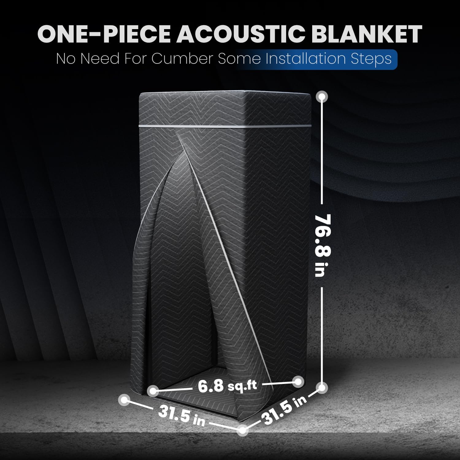 Portable Recording Booth for Home Studio, Foldable Sound Isolation Vocal Shield with Floor Stand, High-Density Acoustic Blanket Enclosure for Singing, Voiceover & Podcast, Includes Phone Holder