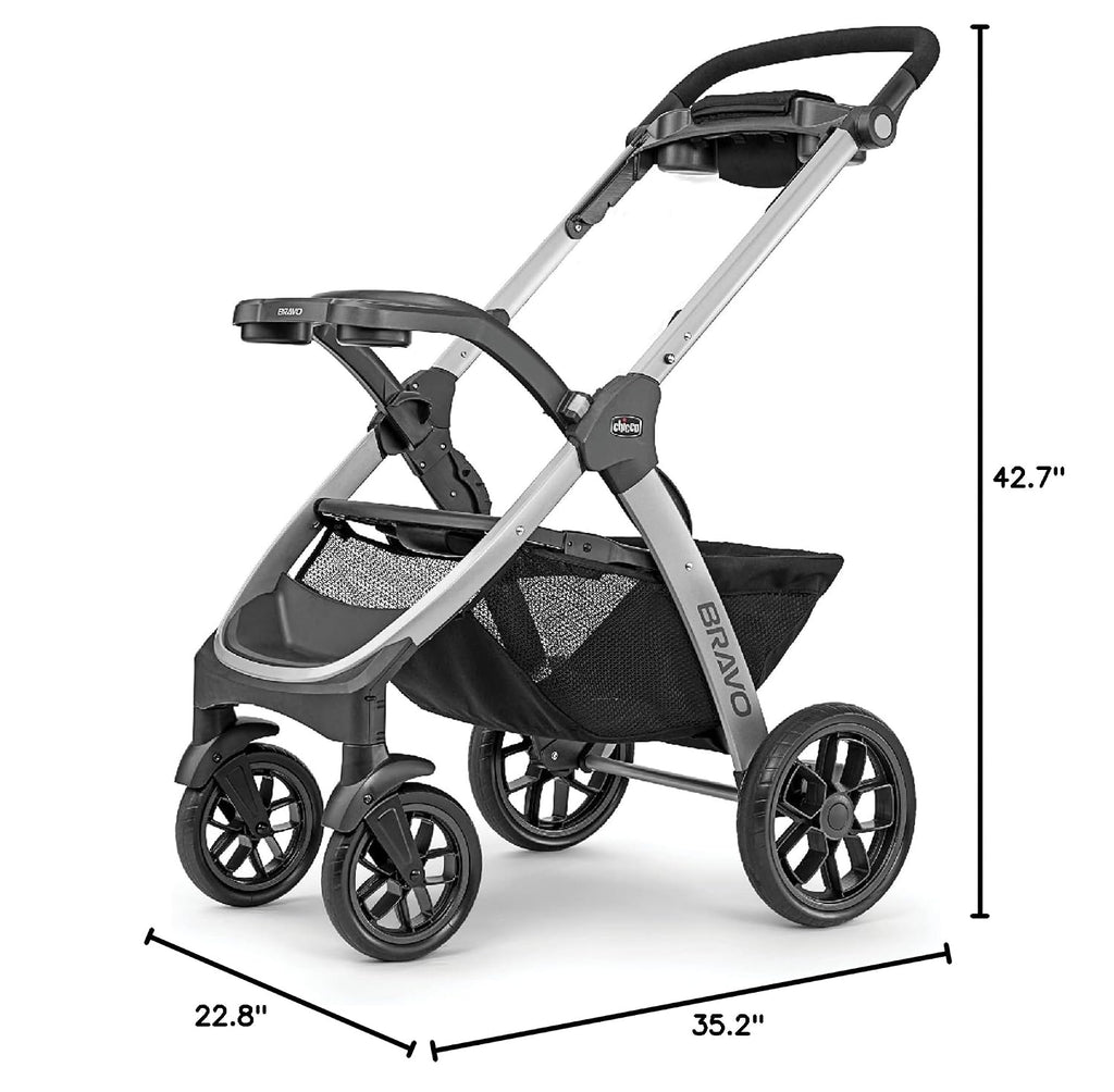 Chicco Bravo® 3-in-1 Trio Travel System, Bravo® Quick-Fold Stroller with KeyFit® 30 Infant Car Seat and Base, Car Seat and Stroller Combo | Parker