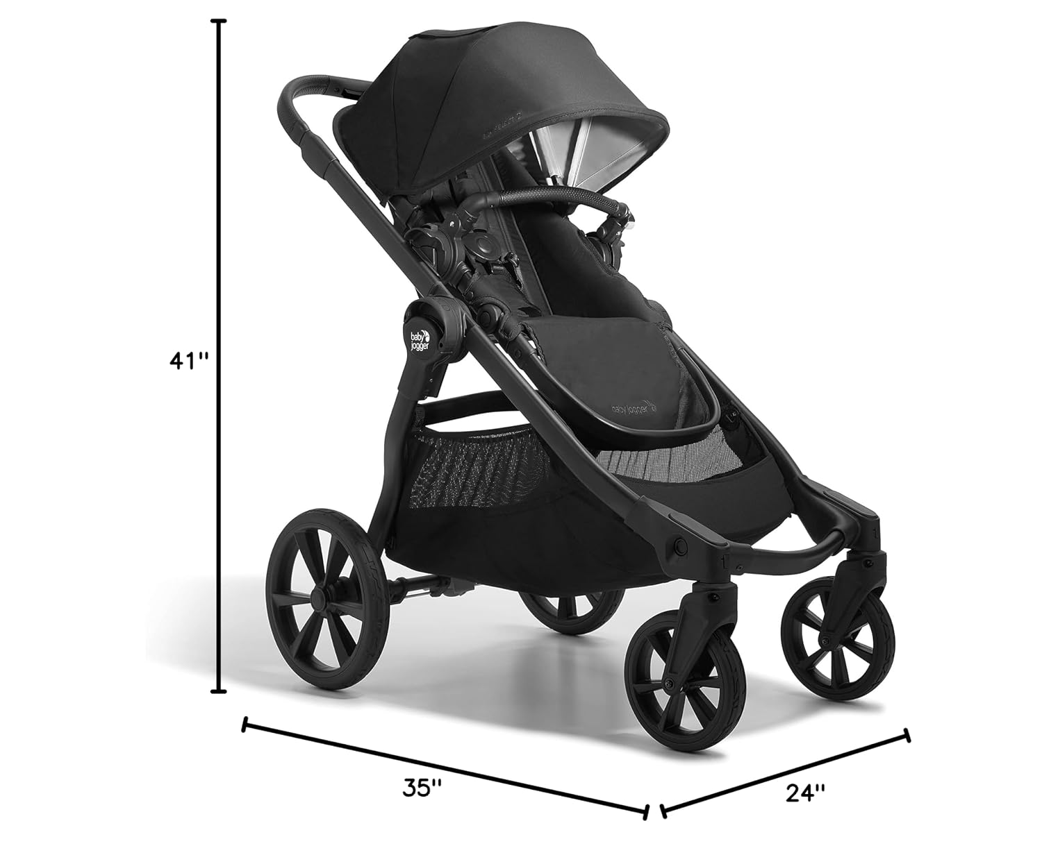 Baby Jogger City Select 2 Single-to-Double Modular Stroller Eco Collection Lunar Black