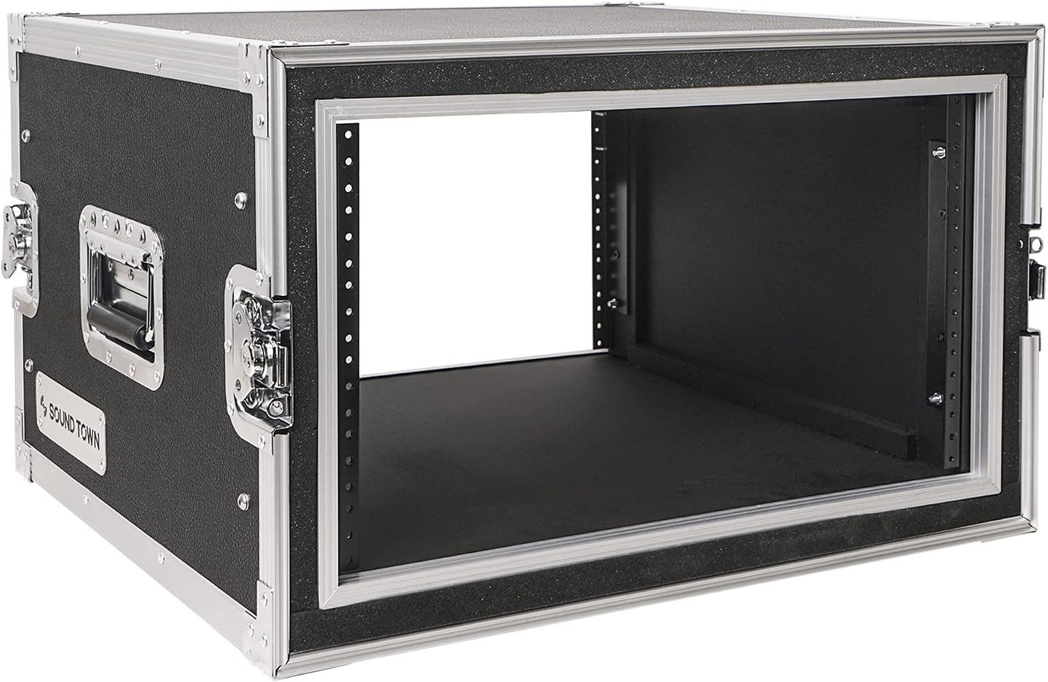 Sound Town Shock Mount 6U ATA Plywood Rack Case with 21' Rackable Depth, 6-Space Size, Pro Tour Grade (STRC-SP6U)