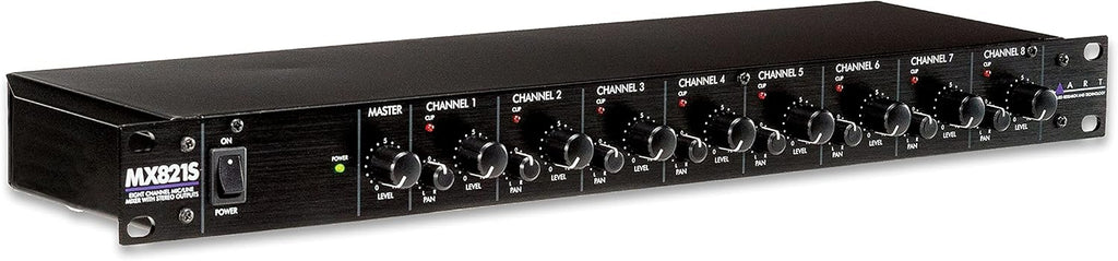 ART MX821S Eight Channel Mic/Line Mixer with Stereo Outputs, MultiColored