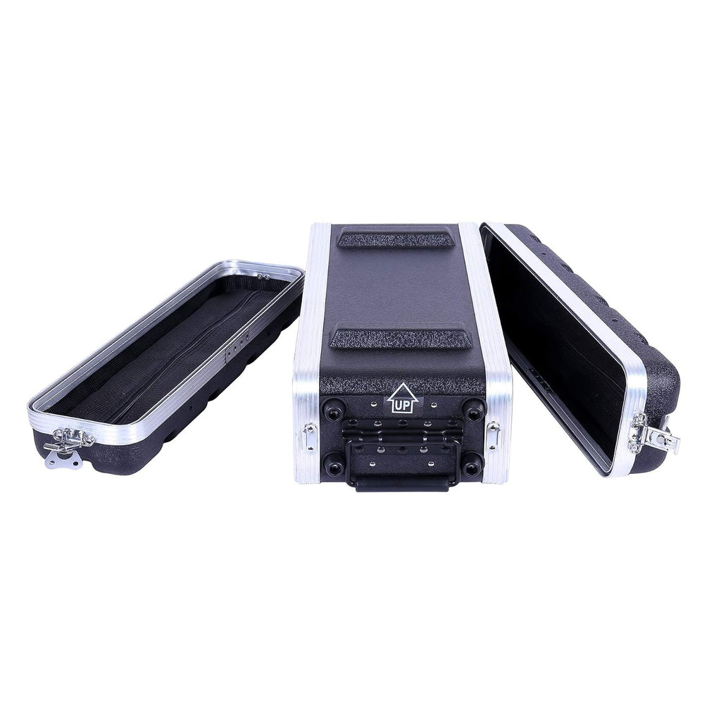 Crossrock Stackable 2U Rack Case, Strong Molded with Heavy Duty Hardware, Shallow 14.25' Depth(CRA8602US)
