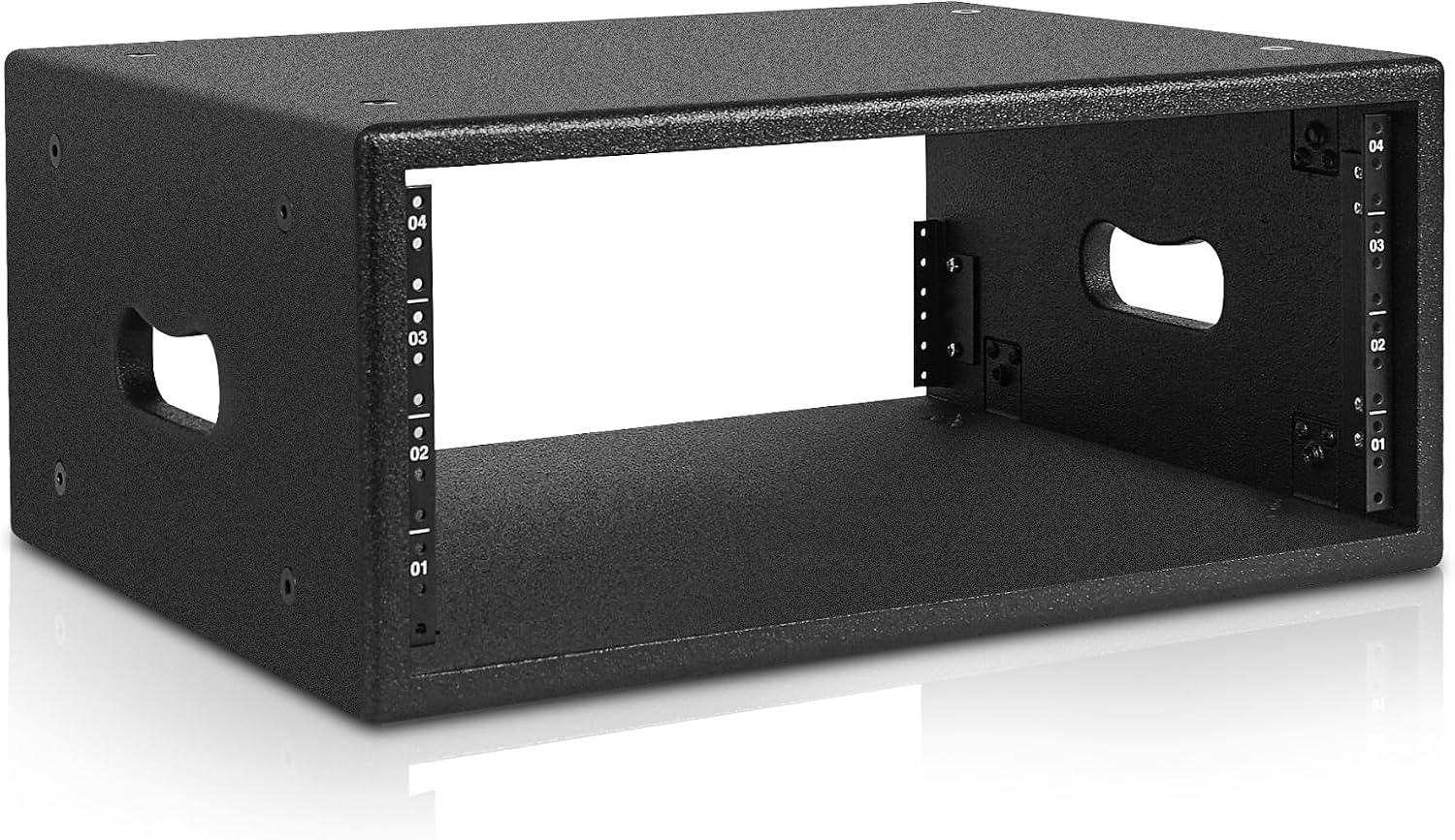 Sound Town 4U Studio Rack with 4-Space, Heavy-Duty 0.7' (18mm) Baltic Birch Plywood with Polyurea Coating, for Recording Room, Home Studio (SDRK-4PU)