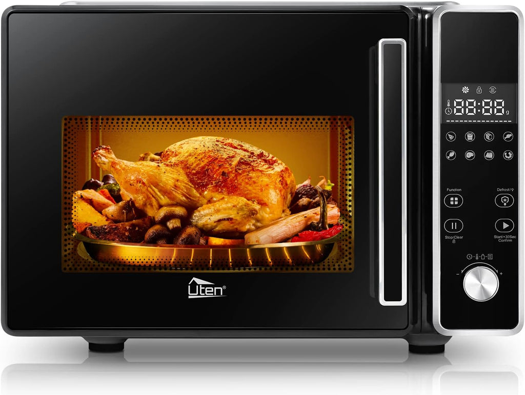 Air Fryer Oven Combo, Uten High-power Deep Air Fryer Oven Grill, Up to 400°F, 1800W, Digital Display, Fast Heat up/Time Control and Bonus Cookbook