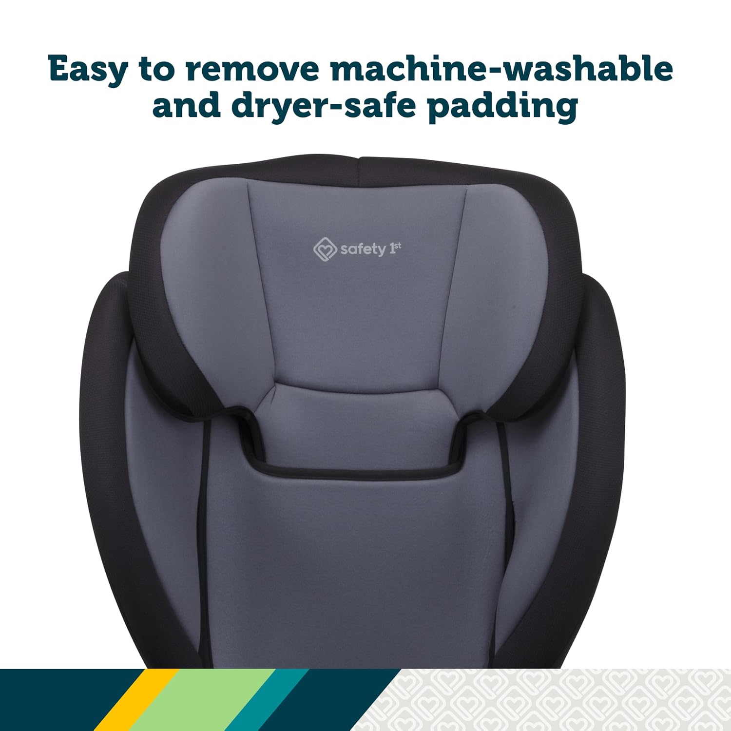Safety 1st Grow and Go 2-in-1 Booster Car Seat with ComfortWings, Converts High-Back to Backless, 19' Wide, Fits 3 Across, Lightweight, Foldable, Easy-Clean, Cup Holders, 40-100 lbs, Sea Serpent