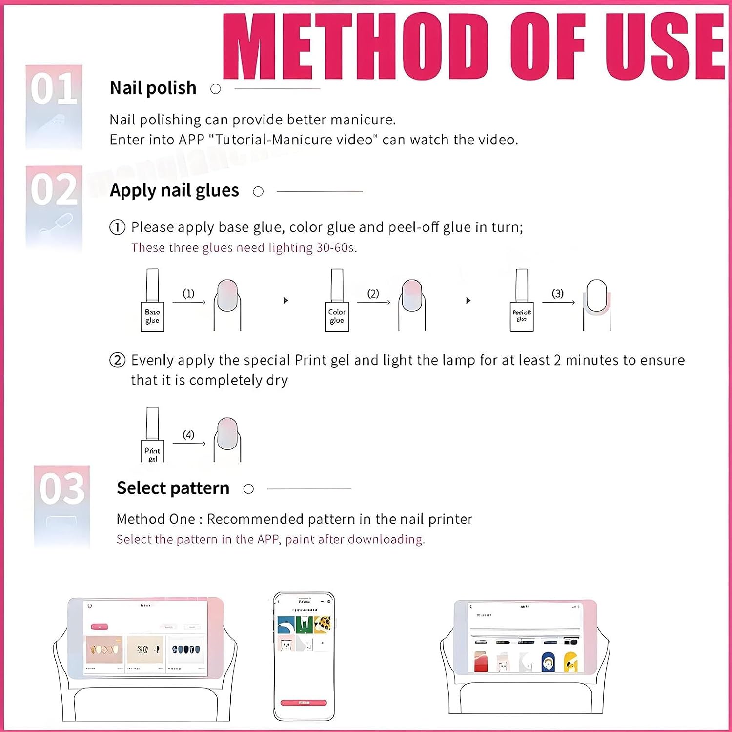 Nail Printer Nail Art Machine,Desktop Portable 3D Nail Painting Machine W/Uv Cure/5-In Touch Screen Display,Smart DIY Art Fingernail Printer Machine for Home Nail Salon Cute Girls Women
