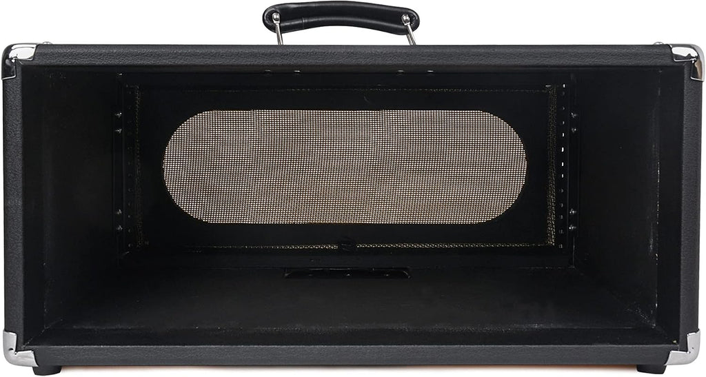 Sound Town Vintage 4U Amp Rack Case, 12.5' Depth with Rubber Feet, Dust Cover, Kickstand, Black (STVRC-4BK)