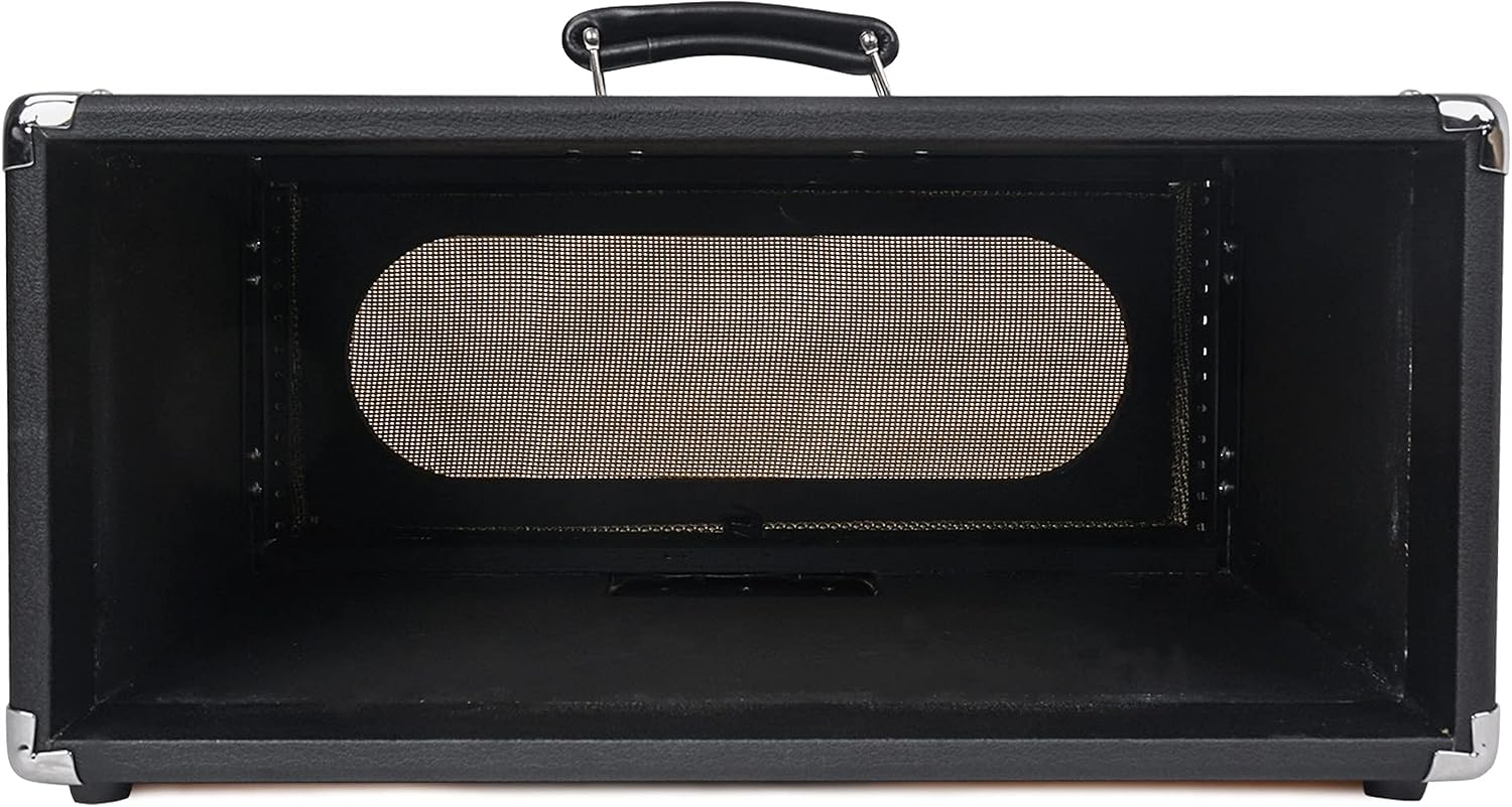 Sound Town Vintage 4U Amp Rack Case, 12.5' Depth with Rubber Feet, Dust Cover, Kickstand, Black (STVRC-4BK)