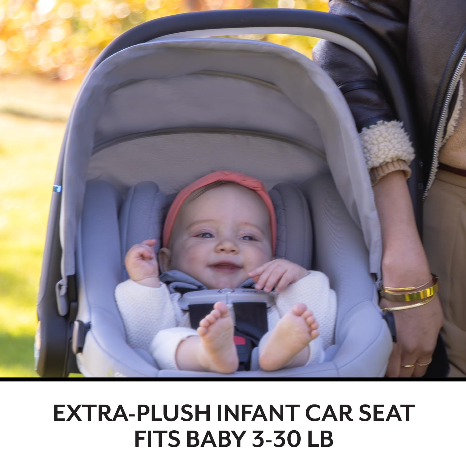 Evenflo Revolve180 LiteMax NXT Rotating Rear-Facing Lightweight Preemie and Infant Car Seat 3-30lbs. with SensorySoothe. Easy Install with Base (Flint)