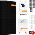 11000W Hybrid Grid Home Solar Power System Complete kit with 12KW Solar Hybrid Inverter,2sets 48V 21KWh LiFePO4 Battery 20PCS Bificial 550W Solar Panels with MPPT Controller 120/240Vac