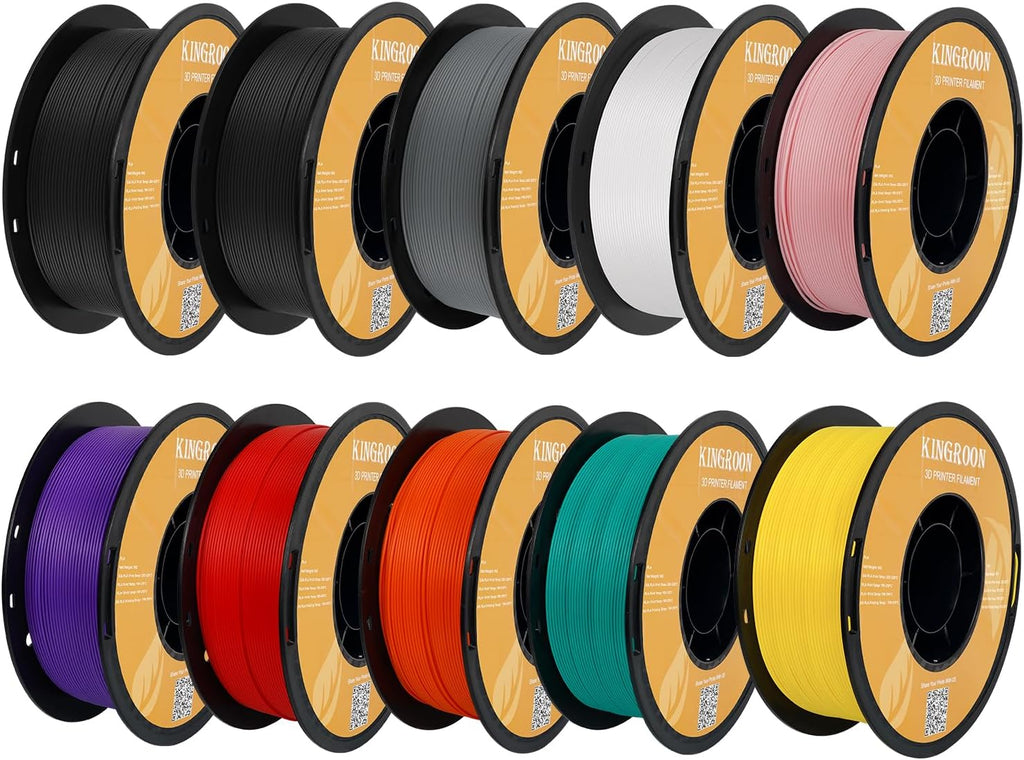 Kingroon High Speed PLA Bundle 3D Printer Filament 1.75mm, 3D Printer Rapid Filament for 30-600mm/s Hyper Printing Filament, Dimensional Accuracy +/- 0.03 mm, 10 kg Plastic Spool (22lbs（Mixed Colors）