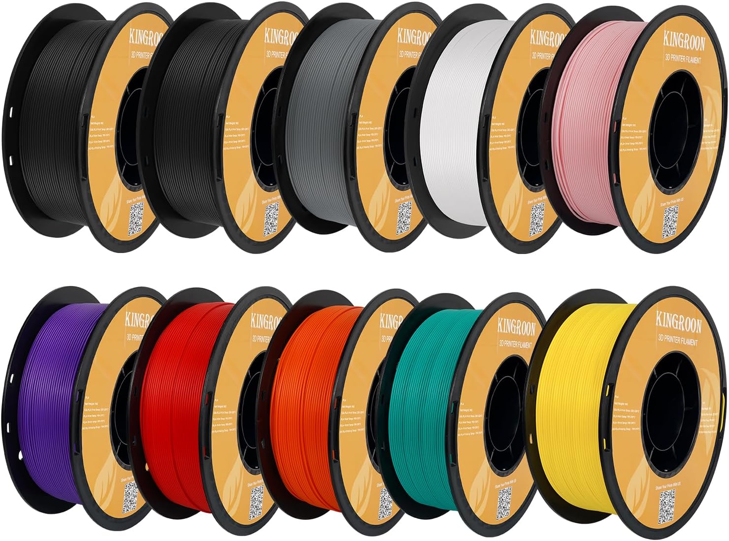 Kingroon High Speed PLA Bundle 3D Printer Filament 1.75mm, 3D Printer Rapid Filament for 30-600mm/s Hyper Printing Filament, Dimensional Accuracy +/- 0.03 mm, 10 kg Plastic Spool (22lbs（Mixed Colors）