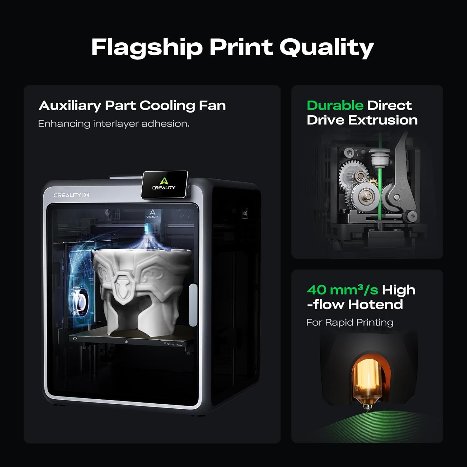 Creality K2 Combo (A) 3D Printer, Multicolor Printing with CFS, 600mm/s Printing Speed, 95% Pre-Assemble, Smart Al Camera & Auto Leveling, Next-Gen Direct Drive Extruder, Build Volume 260*260*260mm