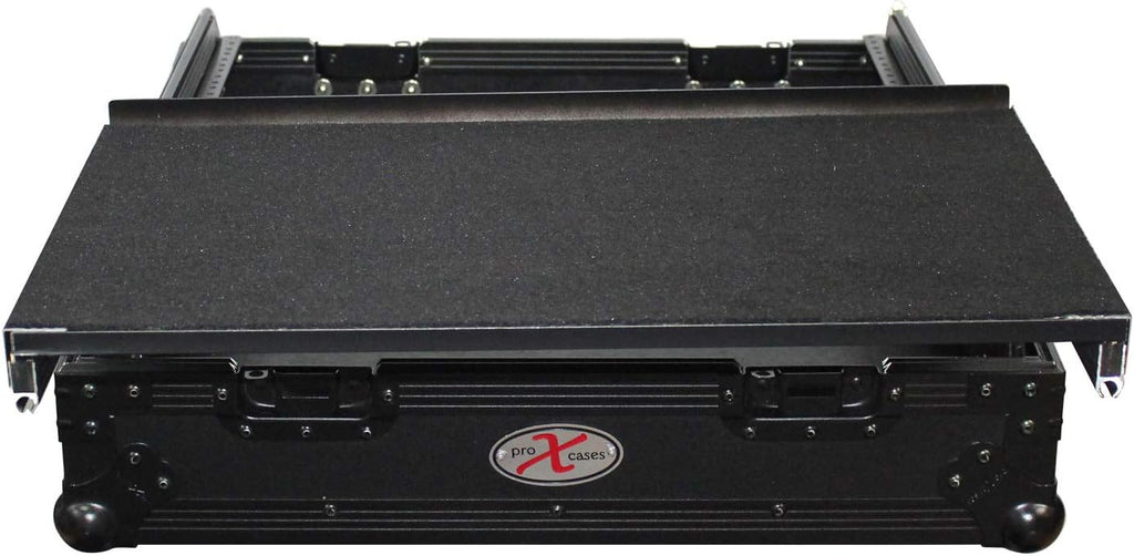 ProX 10U Top Mount 19' Slanted Black on Black Mixer Case - XS-19MIXLTBL