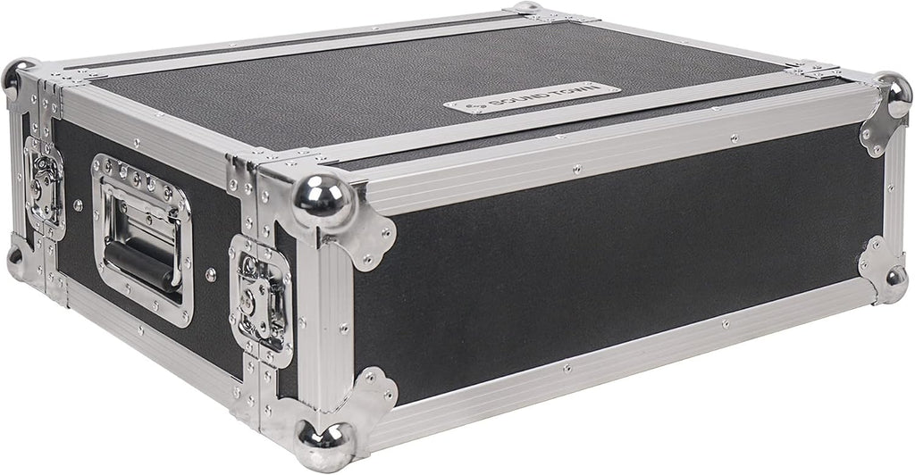 Sound Town Shock Mount 2U ATA Plywood Rack Case with 15' Rackable Depth, 2-Space Size, Pro Tour Grade (STRC-SP2US)