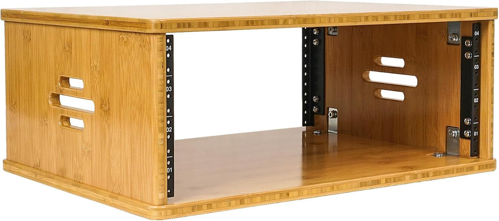 Sound Town DIY 4U Solid Bamboo Studio Rack w/ 14.2' Depth, Ventilation for Recording Room, PA/DJ Pro Audio, Home Audio (STBR-4U)
