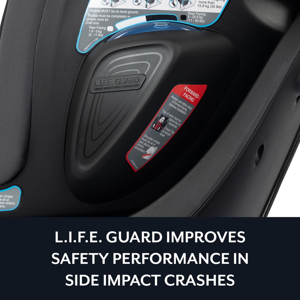 Evenflo Revolve360 Slim 2-in-1 Rotational Car Seat with Quick Clean Cover (Stow Blue)