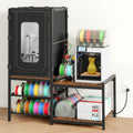 ikkle 3D Printer Cabinet with Dustproof & Noise Reducing Enclosure — Heavy Duty Filament Storage Stand with Protective Cover for Home Office, Studio Workshop