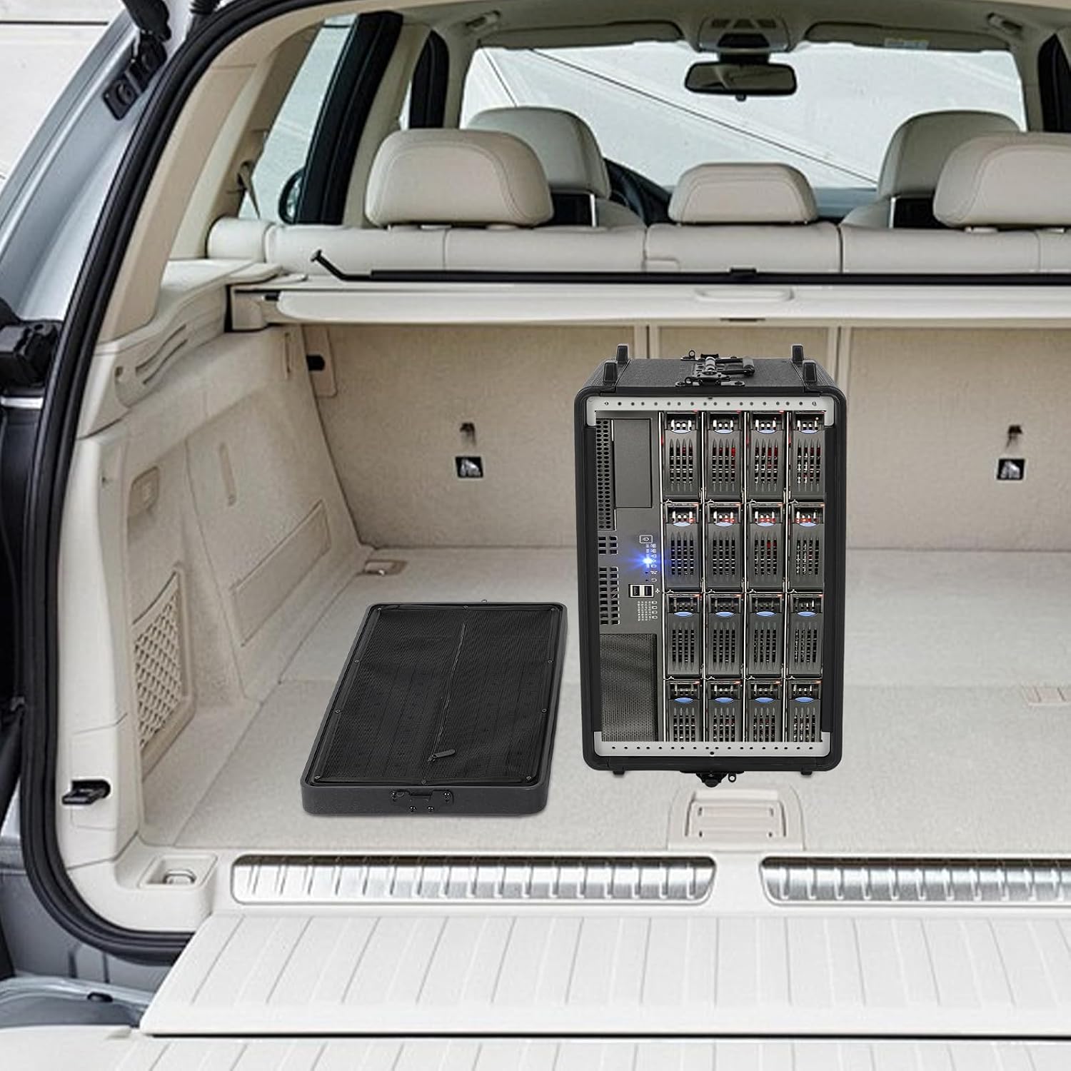 6U Rack Case, Dust-Proof 6U Rack Case with Microphone Storage Compartments, Countertop Rectangular 6U Rack Case with Practical Handle for Equalizers, Amplifiers, Speakers, Audio Equipment