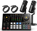 MAONO Podcast Equipment Bundle for 2: Audio Interface Mixer with 2 XLR Dynamic Mic Noise Reduction Podcast Streaming MaonoCaster E2 Gen2C