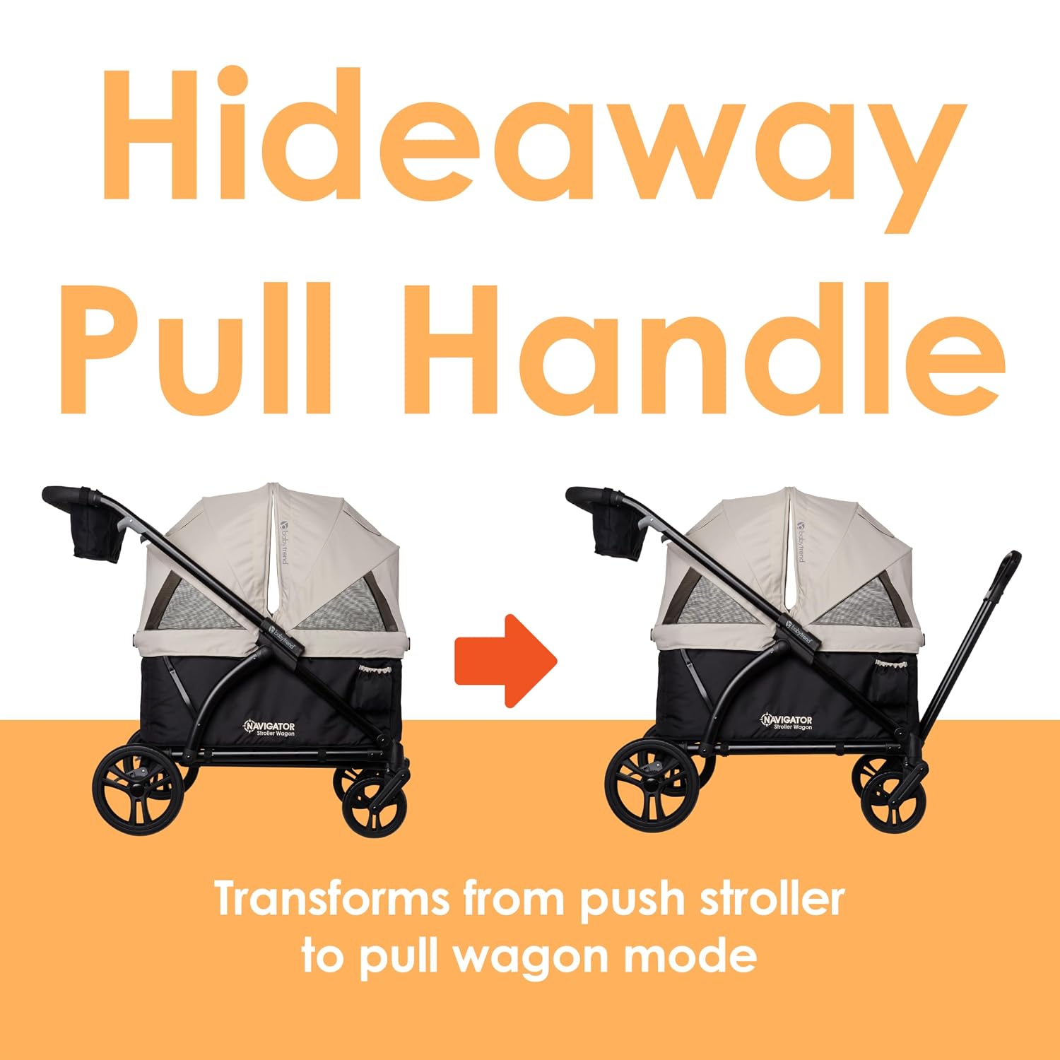 Baby Trend Navigator 2-in-1 Stroller Wagon, Desert Tan