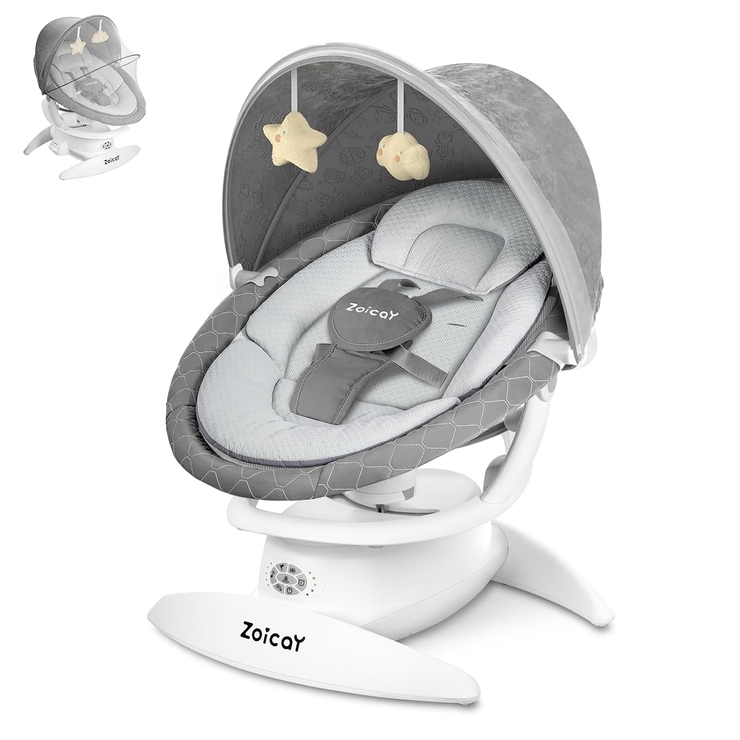 3-in-1 Baby Swing for Infants, Infant Swing with 5 Speeds & 3 Swing Modes, 12 Melodies, Electric Swing for Baby, Indoor & Outdoor Use, Up to 25 lbs, Gray