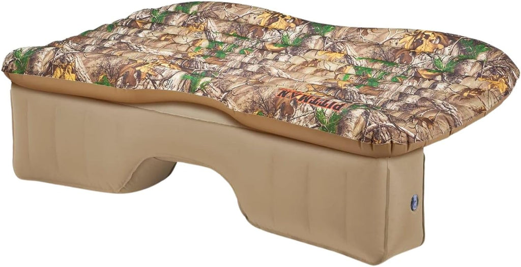 Pittman Outdoors Backseat Bed Air Mattress – 60' Rear Seat Mattress for Trucks & SUVs – Includes Portable DC Air Pump – Truck Air Mattress for Back Seat Travel & Camping – Camo Print