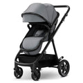 Mompush Meteor2 Baby Stroller 2-in-1 with Newborn Mode, Large Shock-Absorbing Wheels, Car Seat Adapter Included Full-Size Infant & Toddler Stroller for All-Terrain Family Outings