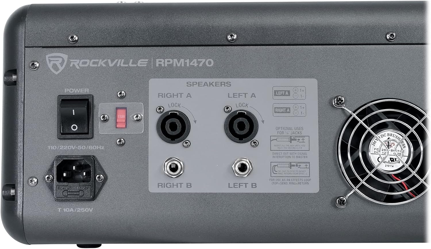 Rockville Bundle: RPM1470 14 Channel 6000w Powered Mixer w/USB, Effects/14 XDR2 Mic Pres Bundle with BP-MIX2621 Padded Mixer Bag Semi Rigid, Interior Straps 26'x21'x 8.5' (2 Items)