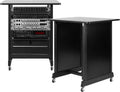 Gator Frameworks Rok-It Studio Series 14U Wood Rack Cabinet with Casters and Leveling Feet, Black (RI-STRK-14U-BLK)