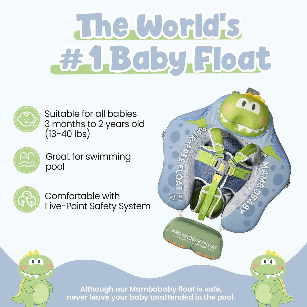 Mambobaby Float Deluxe Baby Pool Float: Safe & Comfortable Swim Trainer for Infants & Toddlers, Non-Inflatable Design, UV Protection Canopy, Fun Water Experience for Ages 3-24 Months
