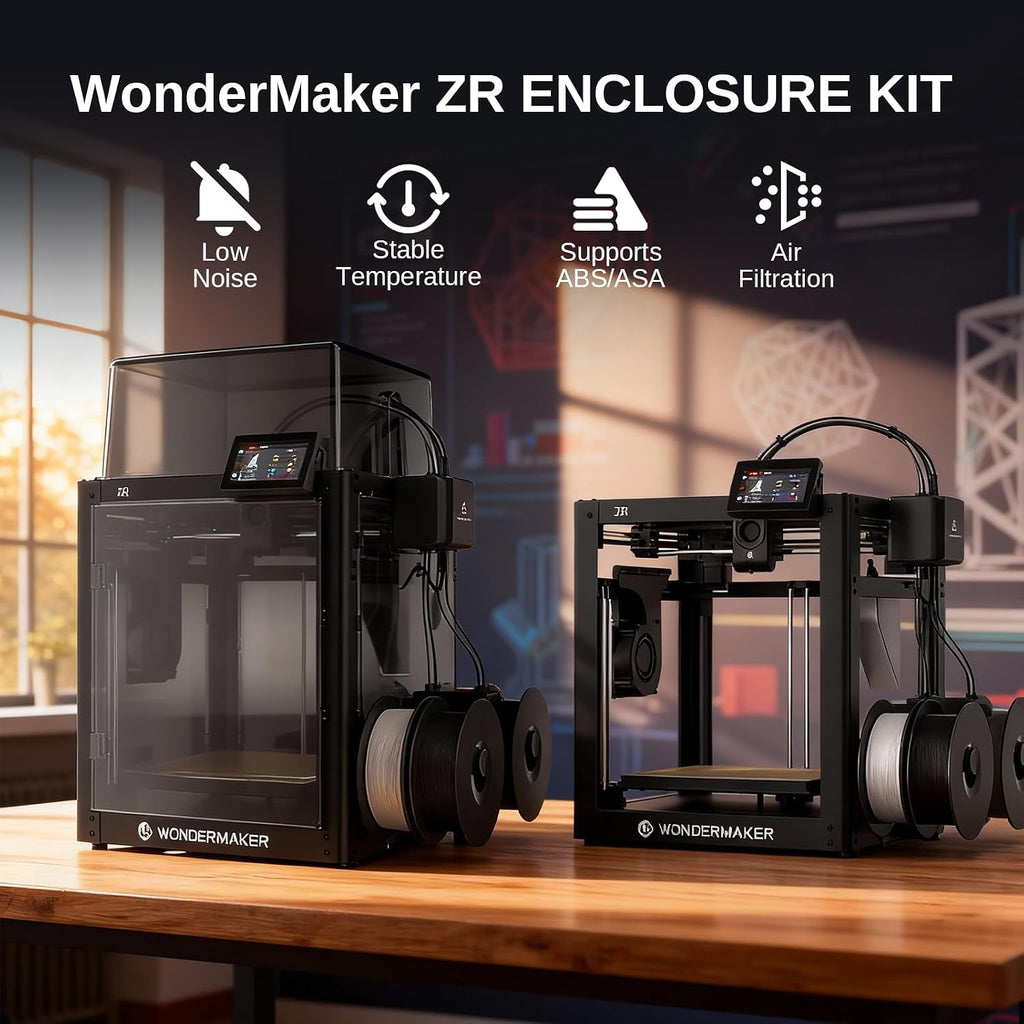 SainSmart x WonderMaker 3D Printer ZR Supports Multi-Color/Materials Printing (Up to 4) with Enclosure Kit