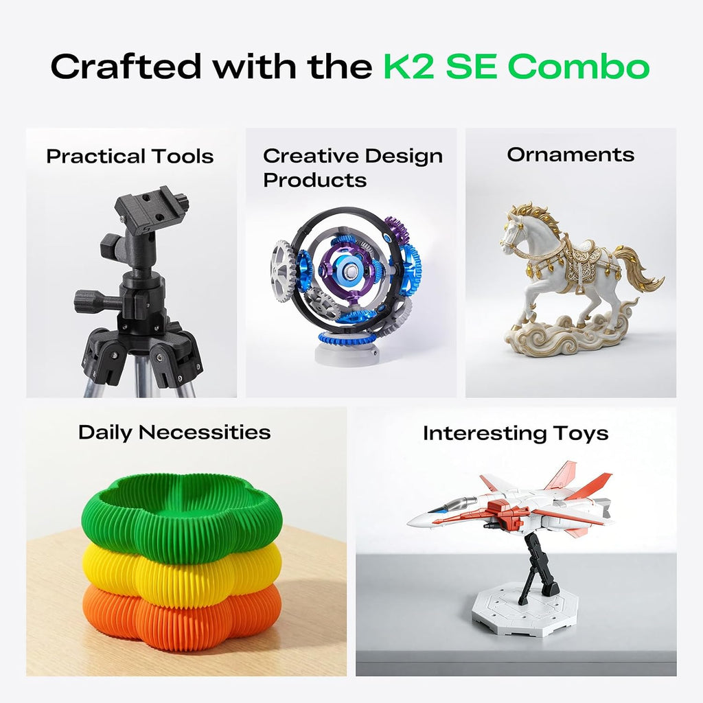 Creality K2 SE Combo 3D Printer, Support Multicolor Printing with CFS, 500mm/s High-Speed, Smart Auto Leveling, Solid Metal Build Frame, Fully Assembled, Next-Gen Extruder, 220×215×245 mm Build Volume