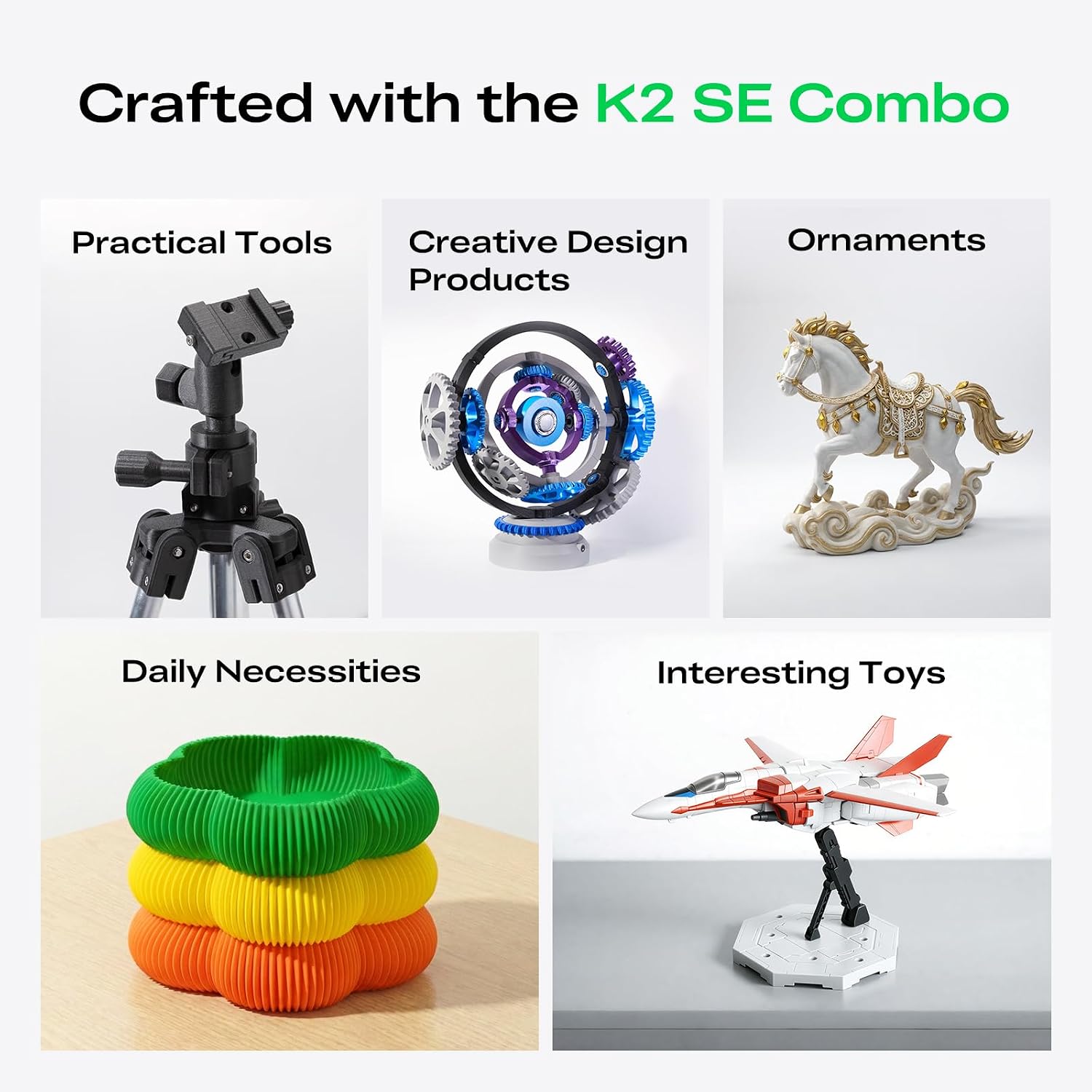 Creality K2 SE Combo 3D Printer, Support Multicolor Printing with CFS, 500mm/s High-Speed, Smart Auto Leveling, Solid Metal Build Frame, Fully Assembled, Next-Gen Extruder, 220×215×245 mm Build Volume