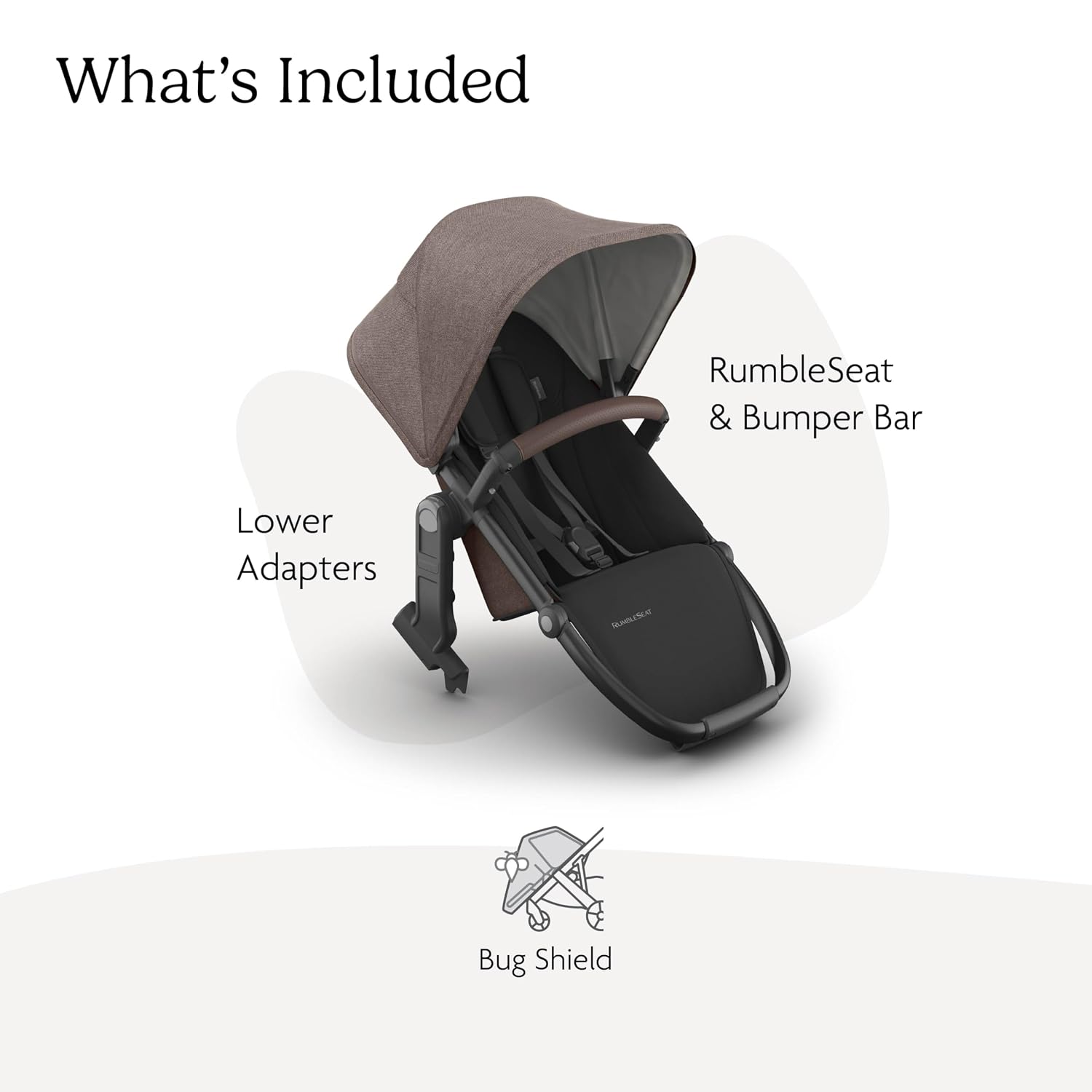 UPPAbaby RumbleSeat V3 Second Lower Seat - Compatible with Vista V2 and Vista V3 - All-Weather Seat + Magnetic Buckle – Adapters Included -Owen (Mocha Mélange)