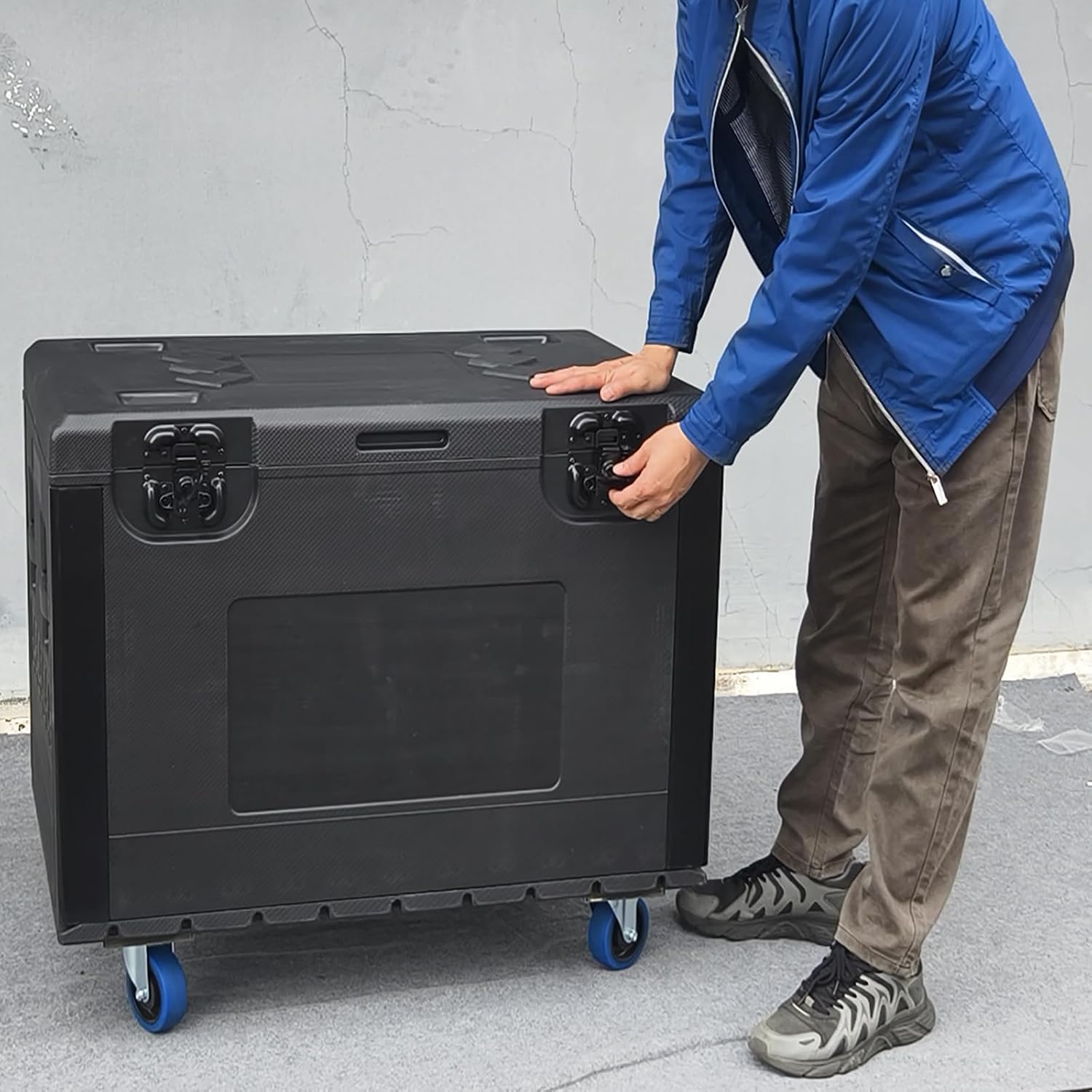 Cable Trunk Road Case Professional Stackable ATA Rolling Storage Road Cases with Wheels Lockable Casters Waterproof Touring Utility Tours for Pro Audio & DJ Equipment (35x22x24 Inches)