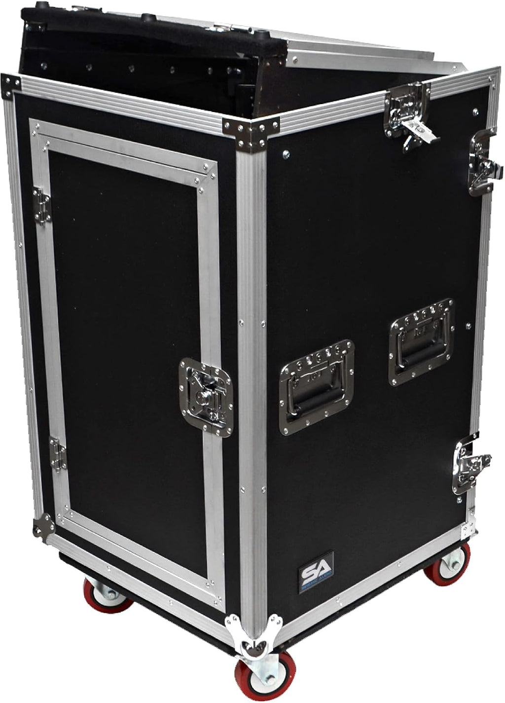 Seismic Audio Speakers 12 Space Rack Case with Slant Mixer Top and Casters, PA/DJ Pro Audio Road Case