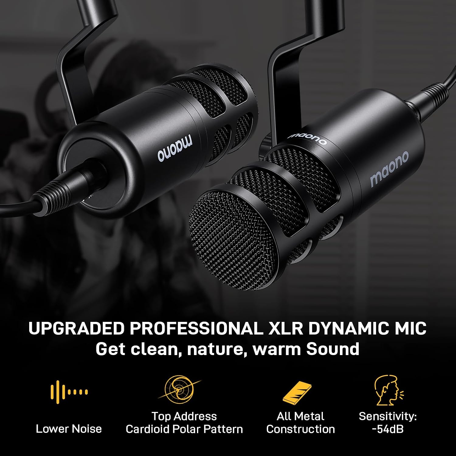 MAONO Podcast Equipment Bundle for 2: Audio Interface Mixer with 2 XLR Dynamic Mic and 2 Headphone Podcast Streaming MaonoCaster E2 Gen2+2*PD100+2*MH700