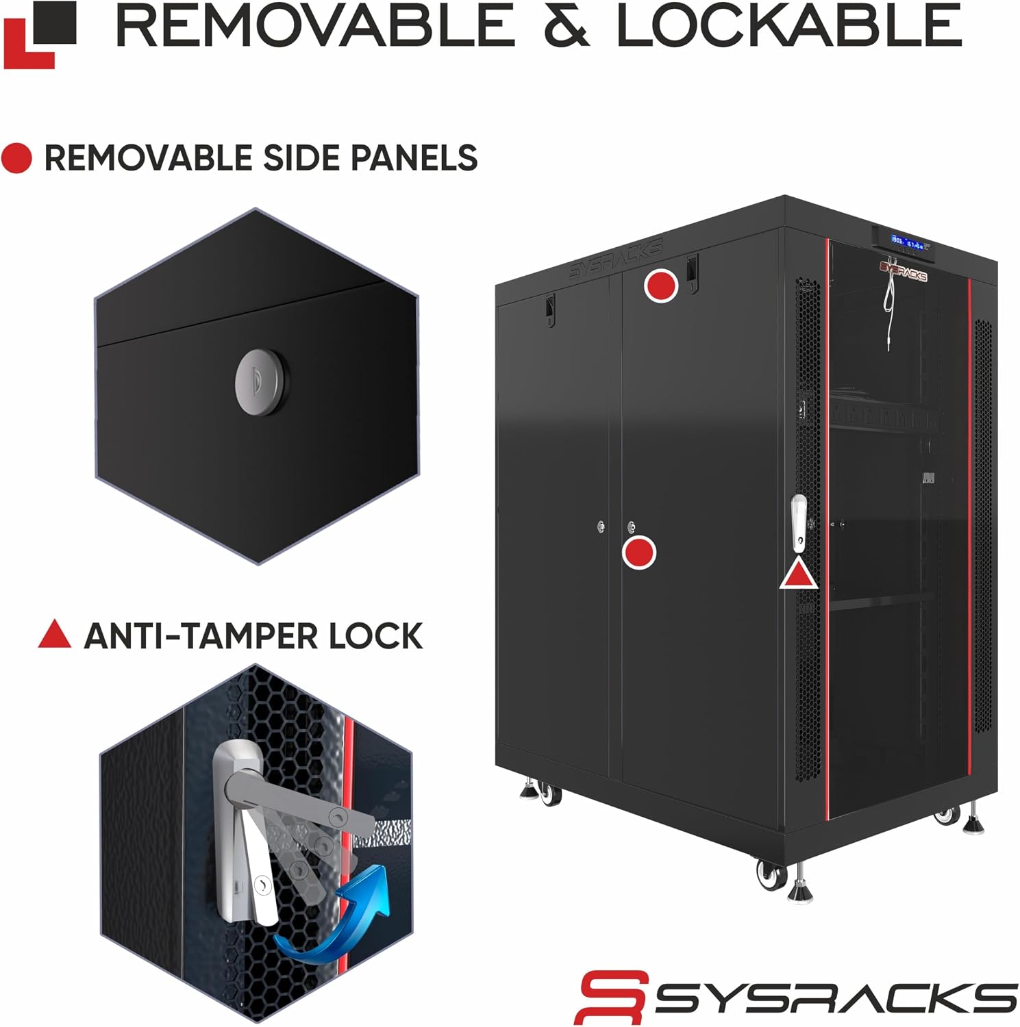 19' Server Rack Cabinet 18U – 35' Deep Network Cabinet Enclosure with Glass Door, Locking Panels, Cooling Fans, PDU & Shelf, IT Rack for Servers, Switches, AV Equipment