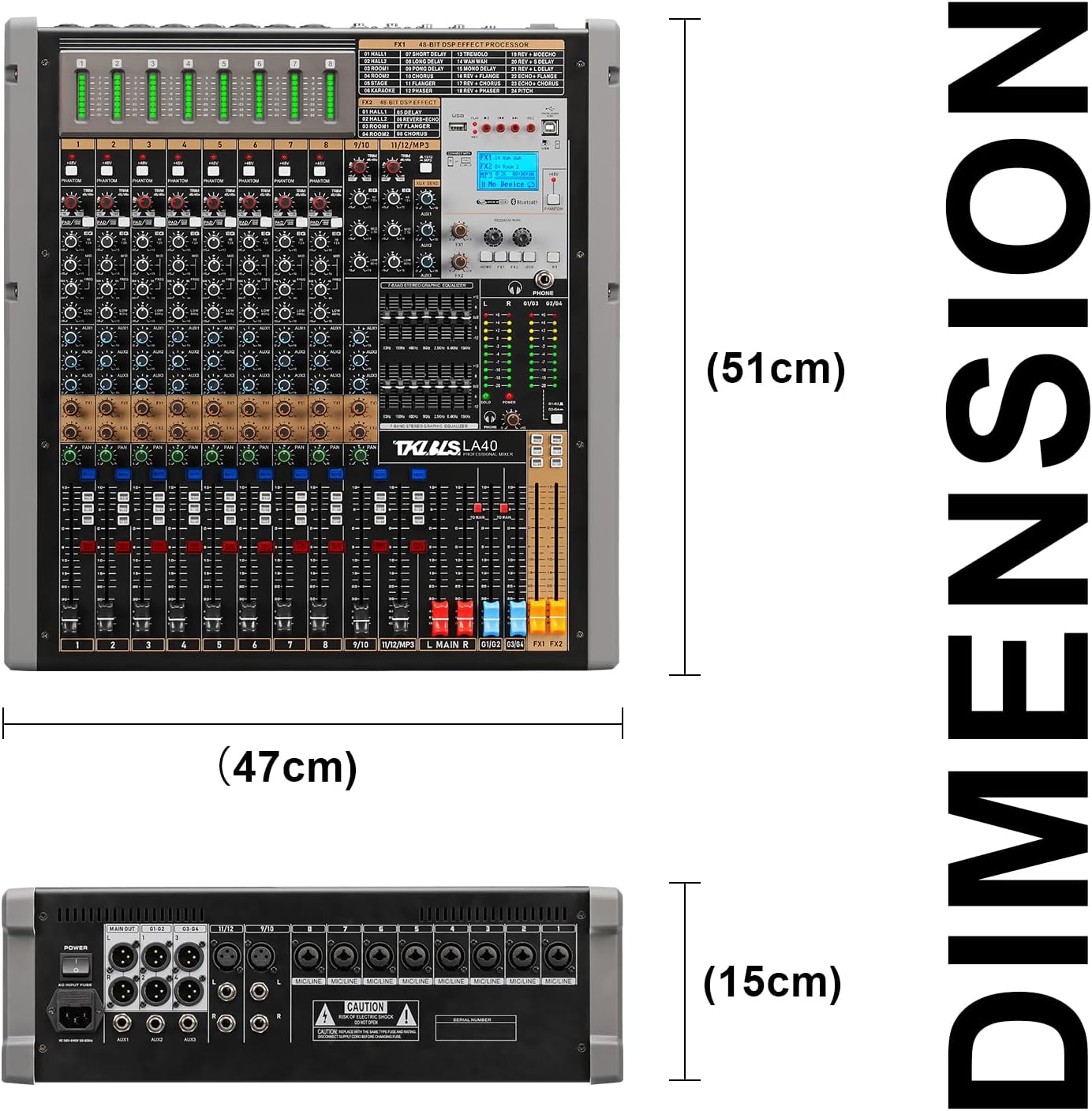 12 Channel Audio Mixer for Recording, USB Mixing Console with 99 DSP Effects, 48V Phantom Power, XLR Inputs for Studio, Streaming, Content Creation