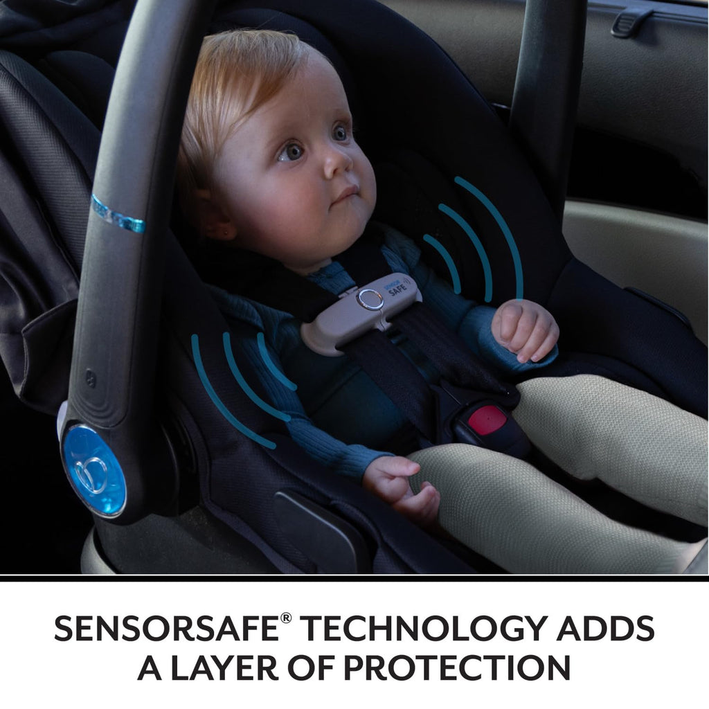 Evenflo LiteMax NXT Rear-Facing Lightweight Preemie and Infant Car Seat 3-30lbs with SensorySoothe. Easy Install with Base (Agate)