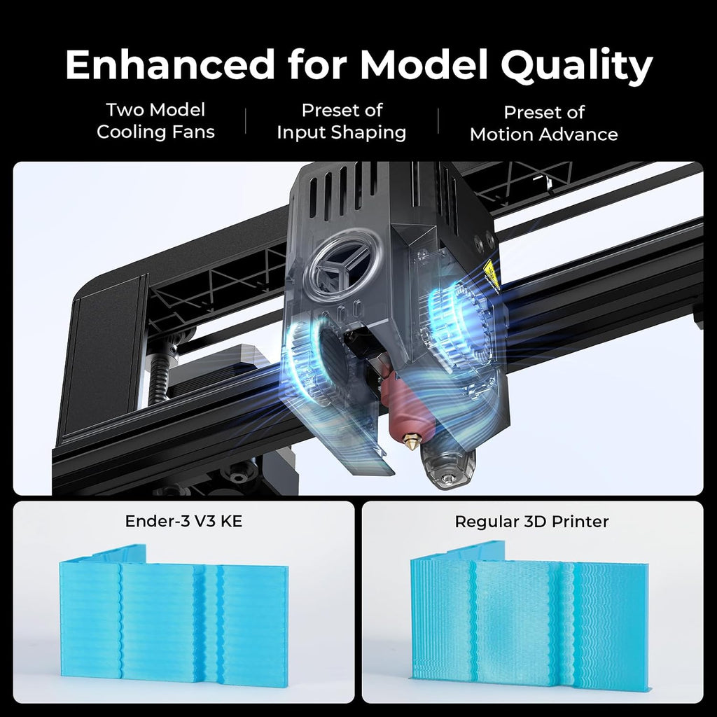 Creality 3D Printer Ender 3 V3 KE Upgraded, 500mm/s Max High-Speed with Sprite Direct Extruder Supports 300℃ Printing, Auto Leveling 3D Printer for Kids and Beginners, Larger Print Size 250x220x220mm