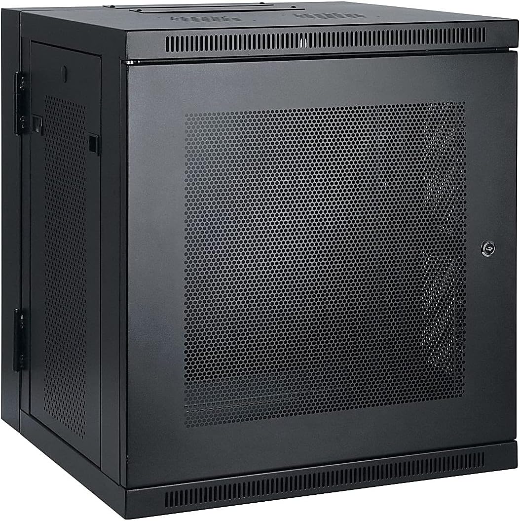 Tripp Lite 10U Wall Mount Rack Enclosure, Low Profile 20.5 inch Switch Depth, Locking Front Door & Hinged Back, Heavy-Duty Steel, 5-Year Warranty (SRW10US)