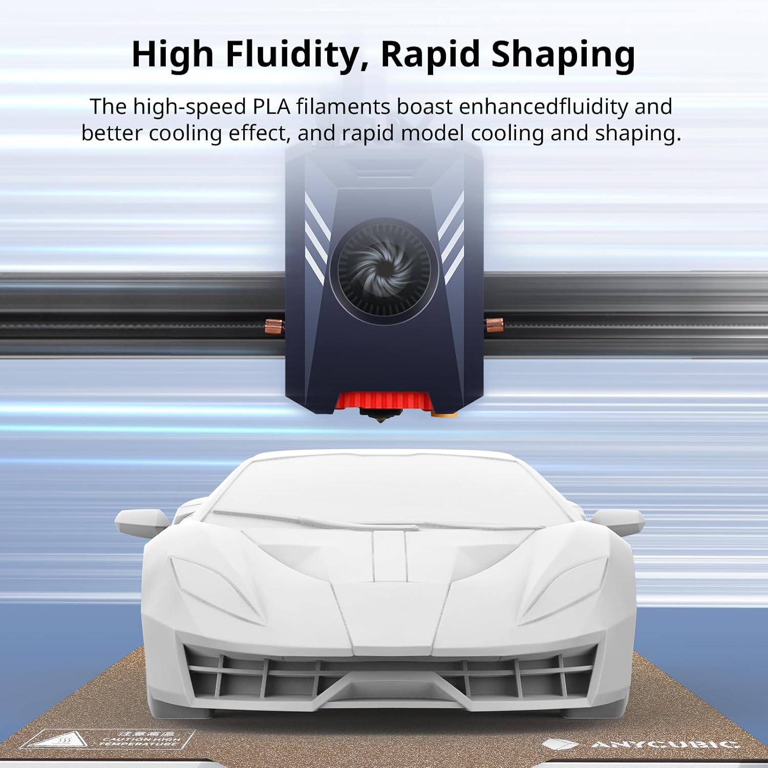 ANYCUBIC High Speed 3D Printer Filament 1.75mm Bundle, Rapid PLA Filament with High Prints Quality, Dimensional Accuracy +/- 0.02mm, 1KG Reusable Spool, 10 Pack Bright White