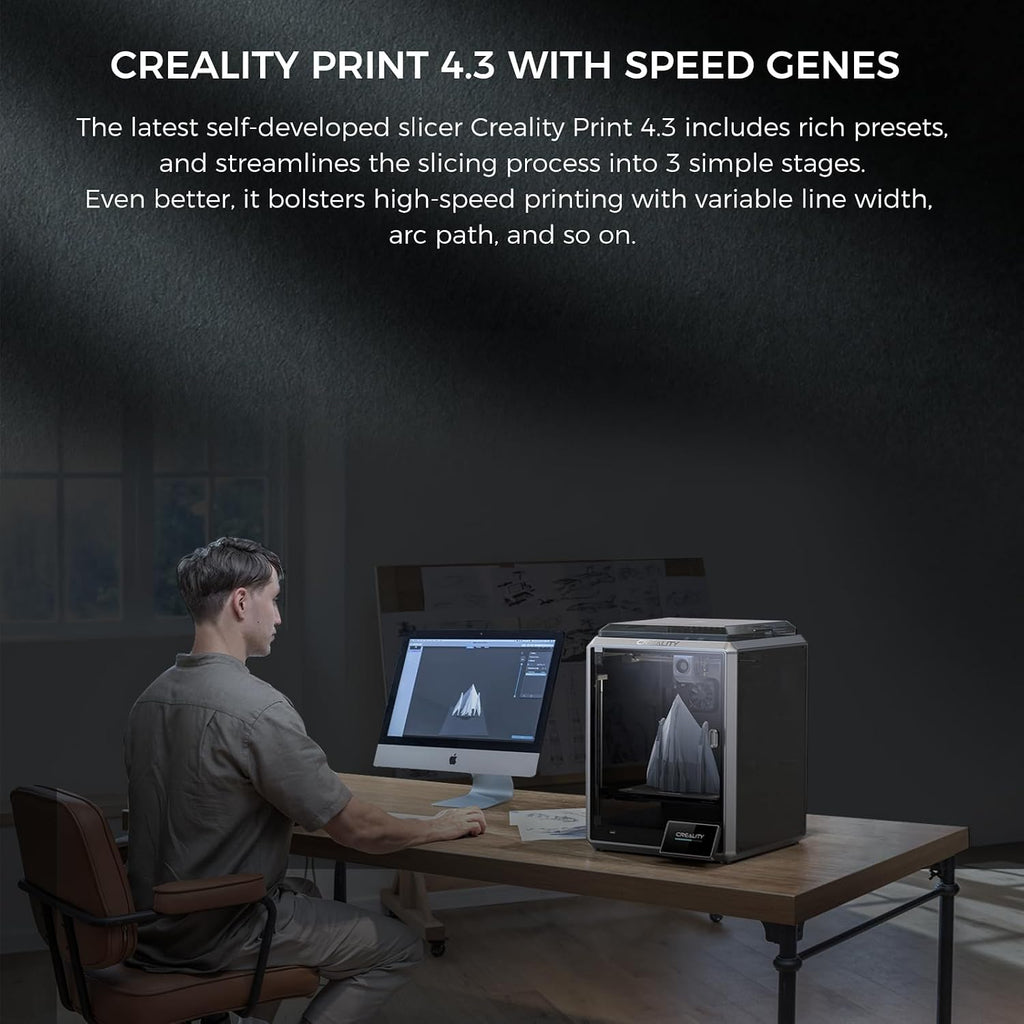 Creality K1 MAX 3D Printer Upgrade with 600mm/s Printing Speed 300°C High-Temperature Nozzle Direct Extruder Hands-Free Auto Leveling Dual Z Axes Stable Cube Frame 11.81x11.81x11.81inch