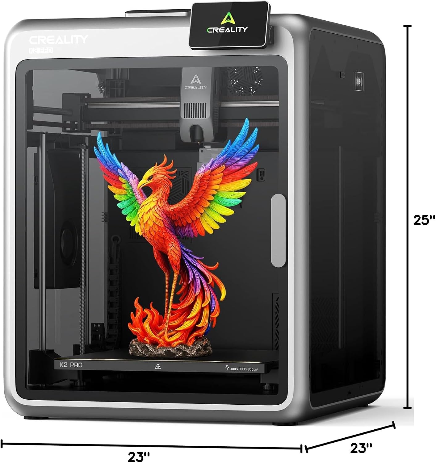 Creality K2 Pro (A) 3D Printer, Support Multicolor Printing Needs CFS, 600mm/s Max High-Speed, Dual AI Camera, Fully Assembled Auto Leveling, 300x300x300mm Large Print Volume, for Pros & Hobbyists