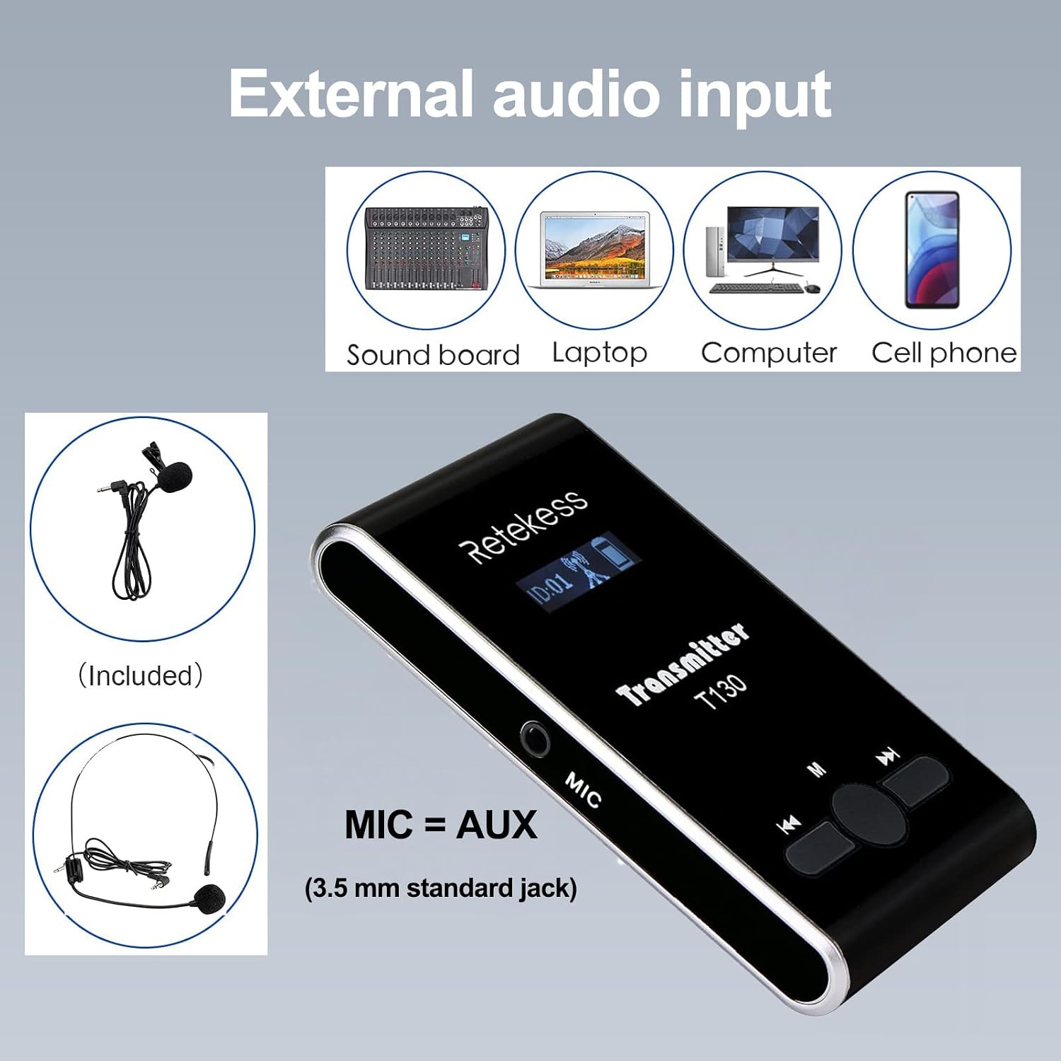 Retekess T130 Tour Guide System, Tour Guide Headsets with 2 Wireless Mic, 32-Slot Charge Case, Assistive Listening System for Church,School(2 Transmitters 30 Receivers)