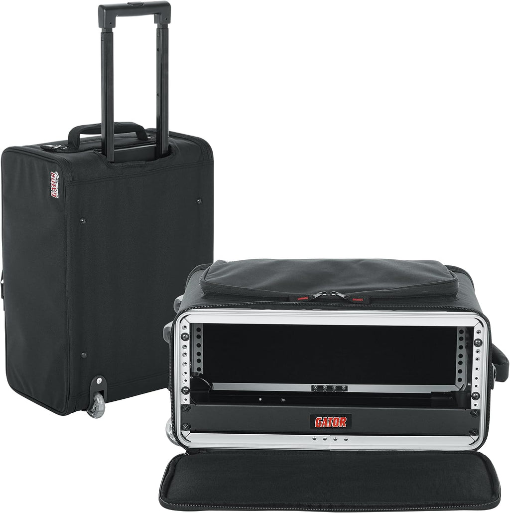 Gator Cases Lightweight Rack Bag with Removable Shoulder Strap, Pull handle, and Wheels, 3U Rack - 12.5' Rackable Depth (GR-RACKBAG-3UW)