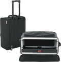 Gator Cases Lightweight Rack Bag with Removable Shoulder Strap, Pull handle, and Wheels, 3U Rack - 12.5' Rackable Depth (GR-RACKBAG-3UW)